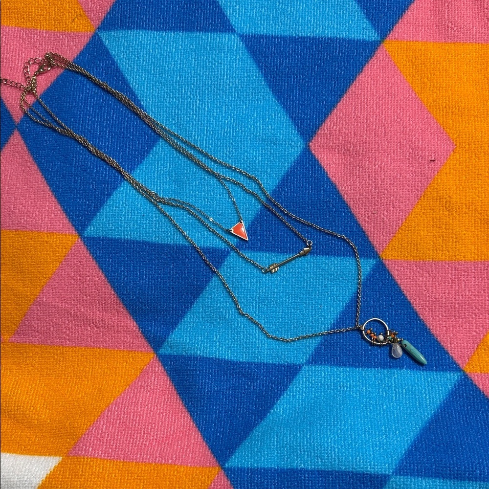 Elegant Multi-Layer Necklace with Blue and Gold Accents